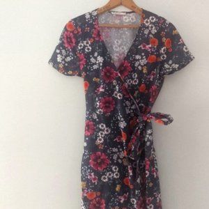 Marine Layer | Frances Wrap Dress Eclipse Floral Print Size XS